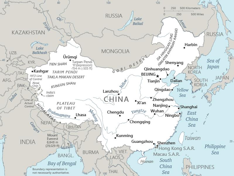 Map of Chinese ciies